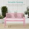 Best Choice Products Indoor Outdoor Steel Garden Bench w/ Geometric Backrest, Foot Levelers